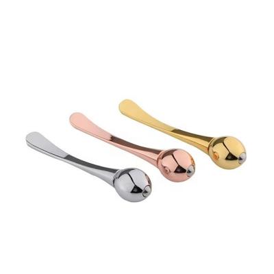 China Mini 2023 Zinc Alloy Eye Cream Scraper Beauty Spoon Makeup Massage Stick Face Rolling Spoon for sale