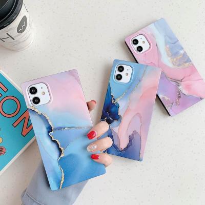 China Marble Phone Case For iPhone 12 5.4 6.1 NEW 6.7 inch Square Gradient Marble Phone Case For iPhone 13 12Pro X XS XR 11 pro 7 8 max plus 2020 back cover from expert Matte Soft TPU for sale