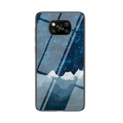 China High Quality Glass+TPU Gradient Star Sky Phone Cover For Xiaomi Redmi MI Poco X3 8 pro 10X 5G 4G NFC 9C 9A Note 9 K30 Max 8T 10 Case for sale