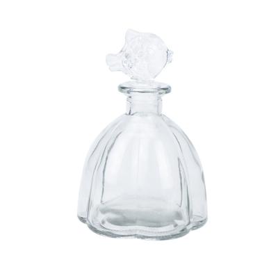 China 300ml Aromatherapy Flower Bud Shape Glass Aromatherapy Diffuser Bottle Glass Clear for sale