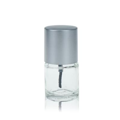 China Wholesale Personal Care Round Nail Gel Polish 10ml Silver Empty Bottle With Brush for sale