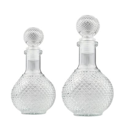 China Fancy 250ml 500ml 1000ml Crystal Glass Red Wine Bottle Environmental Friendly Vodka Bottle for sale