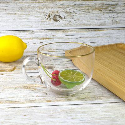 China Personal Care Hot Sale 400ml Multifunctional Breakfast Cup With Handle Glass Mug for sale