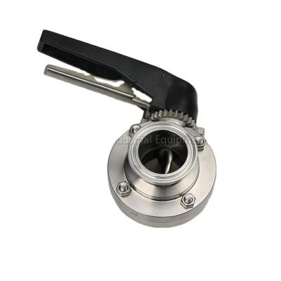 China General Sanitary Stainless Steel304 / 316 Thread Tri Clamp Weld Connect Butterfly Valve With Platypus Handle for sale