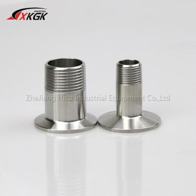 China Sanitary Stainless Steel Pipe Fitting Flange Male Thread Ferrule Adapter DN10-DN150 Equal Tri for sale