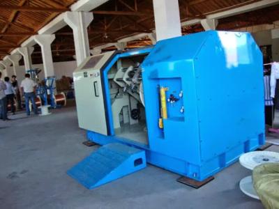 China Blue Single Twist Bunching Machine , Wire And Cable Machinery Iron Steel Material for sale