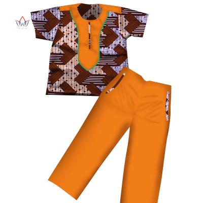 China Cotton boys clothes African Dashiki kids clothing short sleeves plus size long pant for kids top pant suits for sale