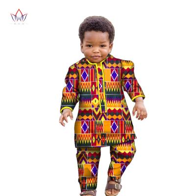 China Cotton Long Sleeve Shirt And Pants African Clothes For Kids Dashiki Outfits Ankara Fashion Floral Print Boy Suit 2 Pcs Set for sale