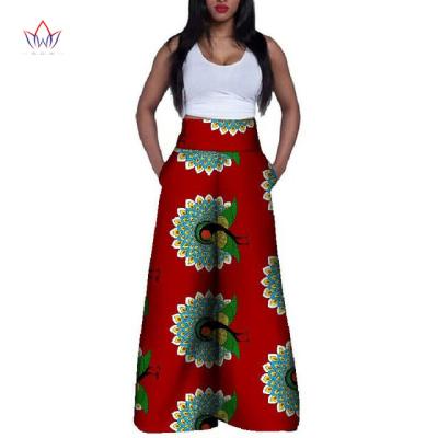 China Wax Cotton Women Palazo Pants In High Waist African Print Pants For Women Bazin Riche Long Pants Traditional African Clothing for sale