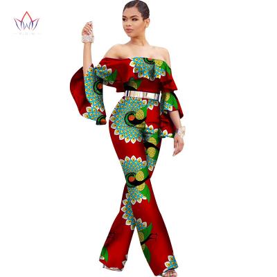 China Bintarealwax Africa Cotton Wax Print Romper African Bazin Riche Casual Sexy Jumpsuit For Women Elegant Dashiki Overalls for sale