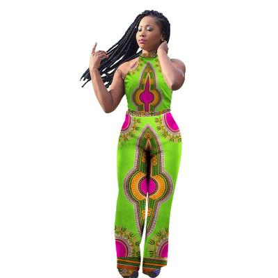 China Dashiki African Print Long Pants Africa Style Sleeveless Overalls Anti-pilling Women Plus Wize 6XL One Piece Clothing WY315 for sale