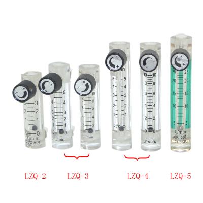 China LZQ-1,2,3,4,5 acrylic, acrylic plastic air semicircula flowmeter with control valve for oxygen conectrator, variable area flow ratameter for sale