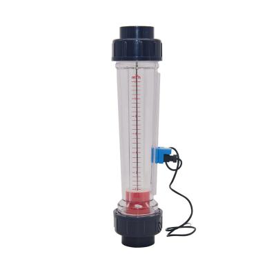 China LZS-15A plastic line tube water rotameter with upper or lower flow alarm swith limit. Electronic control switch LZS-15A flowmeter for sale