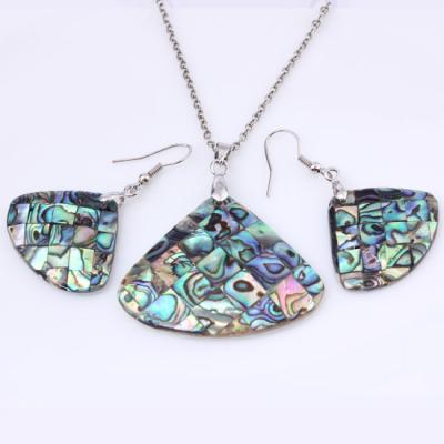 China TRENDY Fashion Jewelry Set Natural New Zealand Abalone Shell Earrings Pendant Necklace for sale