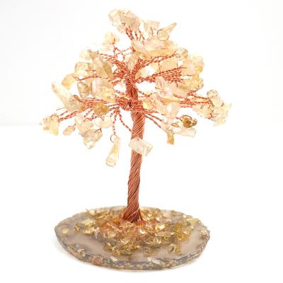 China Citrine silver wholesale FASHIONABLE Crystal Tree Ornaments Reiki Ornament Crystal Lucky Tree Decoration Ornament for sale