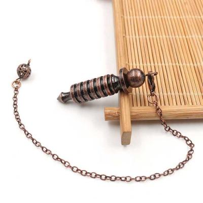 China CLASSIC Metal Pendulum For Divination Reiki Healing Dowsing Screw Shape Pendulum Charm Jewelry for sale