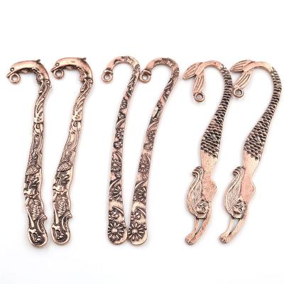 China China Alloy Metal Retro Mermaid Dolphin Flower Fashion Vintage Bookmark for sale