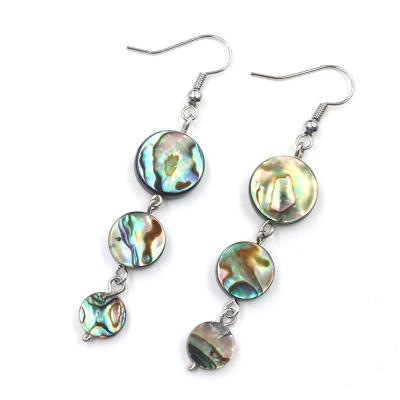 China Abalone Shell Handmade Design Heart Water Drop Around Natural Abalone Shell Earrings For Women Charm Jewelry for sale