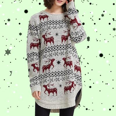 China crewneck Anti-wrinkle Anti-wrinkle christnas ugly vintage long sleeve sweater knit sweater for women for sale