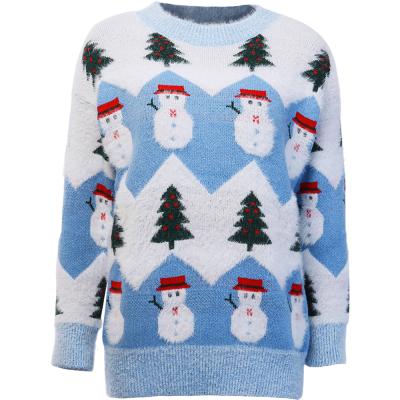 China High Quality Fashion Women's Custom Made Anti-Wrinkle Crewneck Sweater Long Sleeve Knit Christmas Sweater for sale