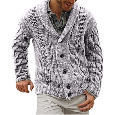 China Anti-Wrinkle Anti-Wrinkle Men's Sleeve Sweater Along Sweater Classic High Quality Casual Bulky Cable Vintage Knit Men's Cardigan for sale