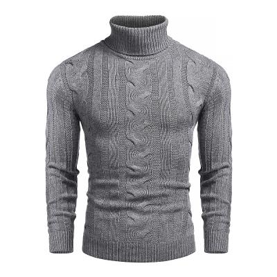 China anti wrinkle calbe long sleeve pullover plain turleneck knitted sweater for mens custom wholesale knit sweater for sale