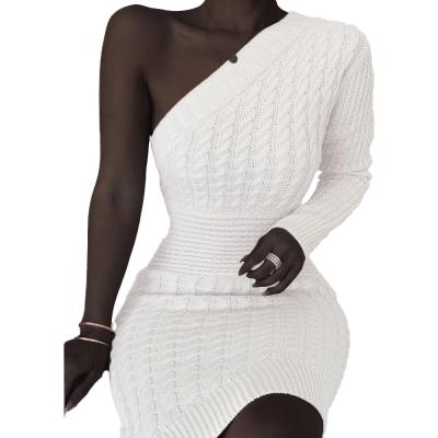 China New off-the-shoulder anti-static knit sheath summer sexy dress for women 2021 with cable spring casual dress for women dress for sale