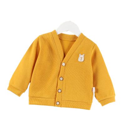 China Autumn Baby Clothes Anti-wrinkle V-Neck Kids Long Sleeve Knitted Cardigan Sweater Anti-Wrinkle Cardigan for sale