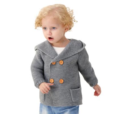 China cute anti-wrinkle 100% sleeve anti-wrinkle hoodie long sleeve cardigan bady cotton cute winter kids knit sweater for sale