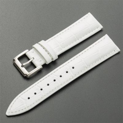 China Genuine Leather Watch 12 Strap Buckle Strap White Top Strap Cowhide Leather 13 14 15 16 17 18 19 20 21 22 Millimeter for sale