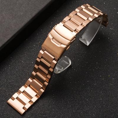 China Universal Stainless Steel Metal Strap Sports Watch Strap Gold Silver Black Rose Gold 18 19 20 21 22 23 24 25mm for sale