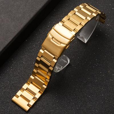 China Universal Stainless Steel Metal Strap Sports Watch Strap Gold Silver Black Rose Gold 18 19 20 21 22 23 24 25mm for sale