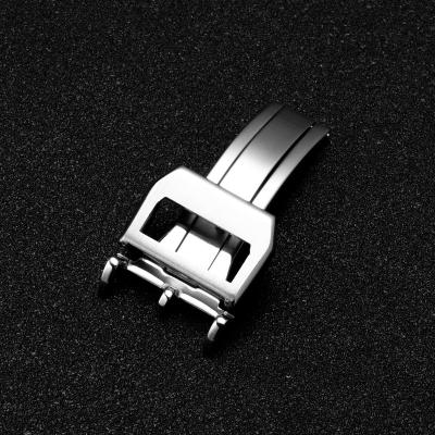 China Metal Watch Accessories Classic Stainless Steel Watch Buckle Folding Buckle Leather Strap 18mmiwc Silver Buckle for sale