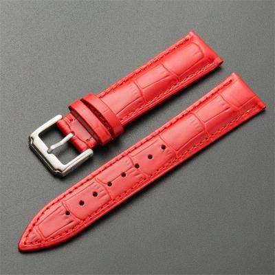 China Genuine Leather Watch 12 Red Top Strap Buckle Strap Watch Cowhide Leather 13 14 15 16 17 18 19 20 21 22 Millimeter for sale