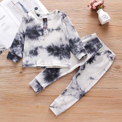 China Dye 2022 Hot Selling Casual Amazon Long Sleeve O-Neck Shell Drop Tie Soft Cute Comfortable Set For Kids 6-60 Months Baby Kids Clothes for sale