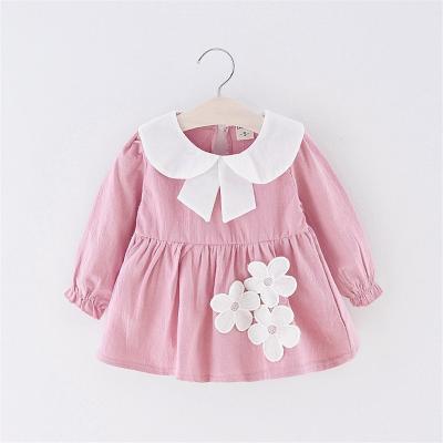 China Three Flock Baby Long Sleeve Dress Baby Newborn Baby Dress Breathable High Quality Flower Comfortable Newborn Autumn for sale