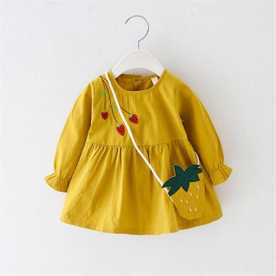 China 2022 Fashion and Autumn Baby Dress Long Sleeve O-Neck Baby Dress Spring Cute Hot Selling Baby Dress Breathable for sale