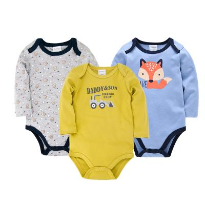 China 100% Cotton Price Newborn Baby Rompers Toddler Print Long Sleeve Baby Clothes O-Neck Pajamas Wholesale Cotton Cheap Soft Multi Colors Newborn Baby Rompers for sale