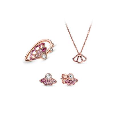 China Pandoraer's Romantic 18K Rose Gold Plated Delicate Ornaments Jewelry Set for sale