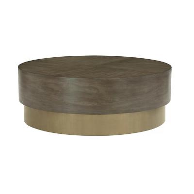 China Modern Design Brown Single Circle Coffee Table Modern Round Coffee Table For Living Room for sale