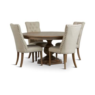 China Multi-size good quality modern oak weathering modern circular dining tables round dining tables for sale