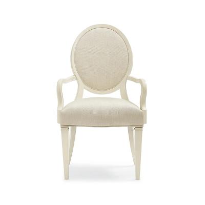 China Modern High End Customization Wood Fabric Dining Chair With Armrests Decoration Chair for sale