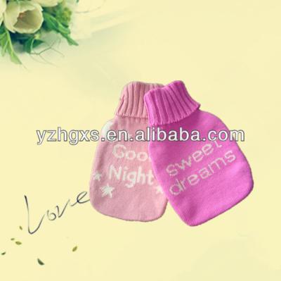 China Toy Plush Knitted Good Night Stars Rubber Hot Water Bottle With Knitted Cover for sale