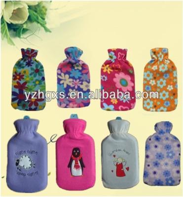 China Natural Rubber BS Standard Hot Water Bag Rubber With Printed Fleece Cover for sale