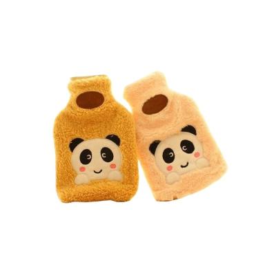 China Funny Hot BS Natural Rubber 1L, 1.5L, 2L Natural Rubber Hot Water Bottle With Cute Plush Faux Fur Giant Panda Cover for sale