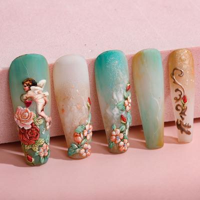 China Easy RTS Self-Adhesive Nail Art Decals Strips Full Nail Polish Stickers Full Cover Nail Art Stickers for Women Girls for sale