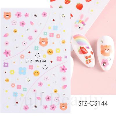 China Convenient Wholesale Personalized Nail Salon Supplies Pink Cute Pattern Stickers Gel Nail Sticker  For Women Nail Beauty for sale