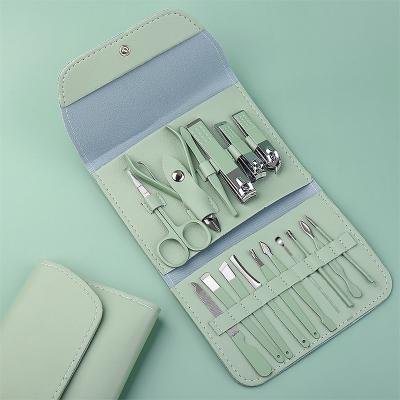 China Popular RTS Makeup Manicure Nail Scissors with Stainless Steel Curved Popular Bag 16 Pcs Nail Polish Set For Manicure for sale