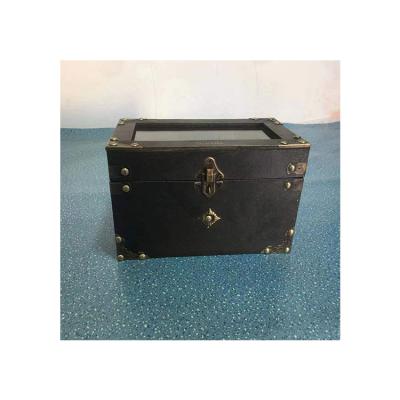 China Antique Imitation Custom Printed Vintage Treasure Chest Jewelry Organizer Cheap High Quality Pirate Wooden Storage Trunk for sale