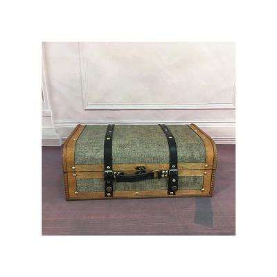 China Factory Outlet Custom Printed Antique Imitation OEM Clothes Wooden Storage Antique Wooden Suitcase for sale